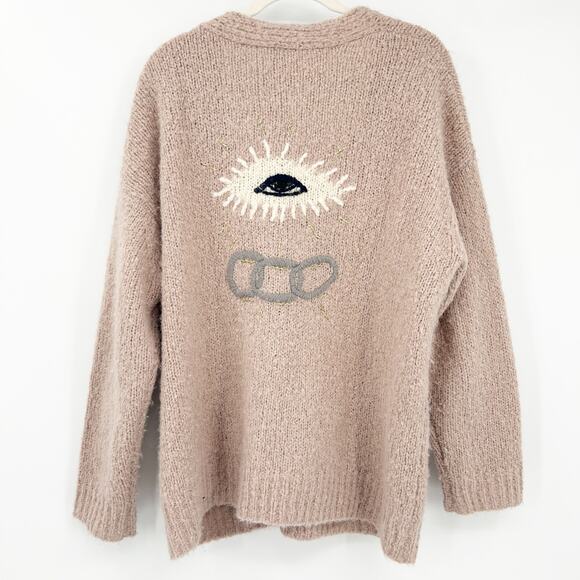 Raquel Allegra Womens Friendship + Love + Truth Alpaca Wool Cardigan Sweater M - Picture 8 of 9